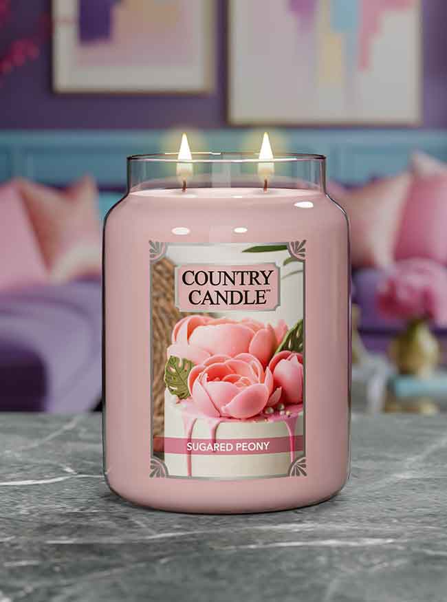 Sugared Peony Large Jar | Soy Candle - Kringle Candle Israel