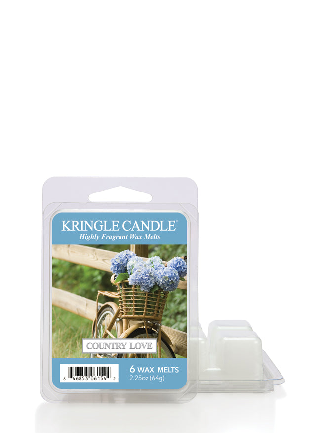 Kringle Candle Country Love wax melts packaging on a white background