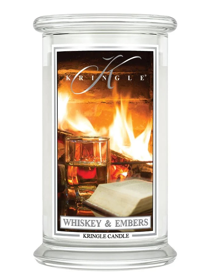 Whiskey & Embers Large Jar NEW! | Soy Candle - Kringle Candle Israel