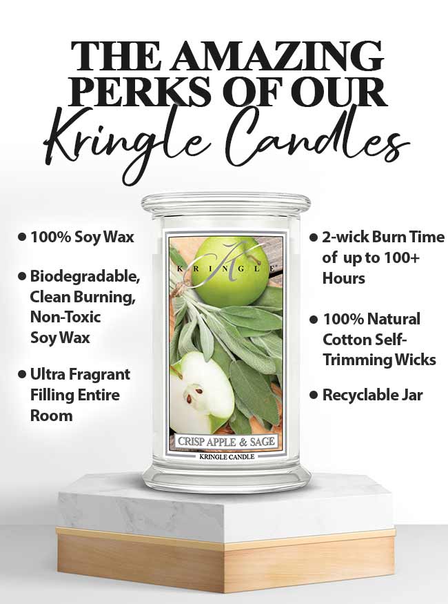 Crisp Apple & Sage I Soy Candle - Kringle Candle Israel